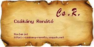 Csákány Renátó névjegykártya